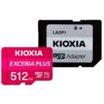 Kioxia Exceria Plus Scheda Micro SDXC 512 GB UHS-I U3 V30 A1 Classe 10 con adattatore