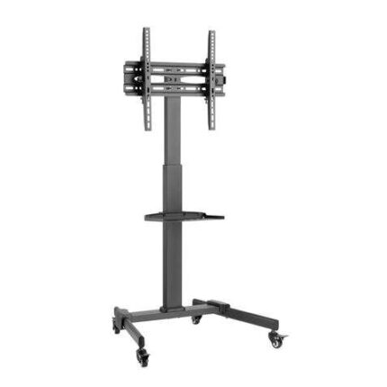 Cromad Supporto da pavimento con ruote per TV 32"-55" - Blocco ruote - Regolabile in altezza - Vassoio multiuso - Peso max 35 kg - VESA 400X400 mm