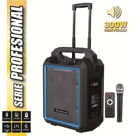 Coolsound Pro 300 Altoparlante autoamplificato Bluetooth 300W 10" 80W RMS con batteria - USB Coolsound Pro 300 Altoparlante autoamplificato Bluetooth 300W 10" 80W RMS con batteria - USB