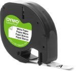 Dymo LetraTag S0721510 Nastro per etichette originale per etichettatrice - Testo nero su sfondo bianco - Larghezza 12 mm x 4 metri (91200)
