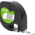 Dymo LetraTag S0721510 Nastro per etichette originale per etichettatrice - Testo nero su sfondo bianco - Larghezza 12 mm x 4 metri (91200)