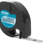 Dymo LetraTag S0721530 Nastro per etichette originale per etichettatrice - Testo nero su sfondo trasparente - Larghezza 12 mm x 4 metri (12267)