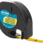 Dymo LetraTag S0721620 Nastro per etichette originale per etichettatrice - Testo nero su sfondo giallo - Larghezza 12 mm x 4 metri (91202)