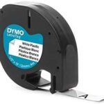 Dymo LetraTag S0721610/S0721660 Nastro per etichette originale per etichettatrice - Testo nero su sfondo bianco - Larghezza 12 mm x 4 metri (91201/91221)