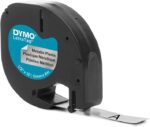 Dymo LetraTag S0721730 Nastro per etichette originale per etichettatrice - Testo nero su sfondo metallico - Larghezza 12 mm x 4 metri (91208)