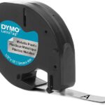 Dymo LetraTag S0721730 Nastro per etichette originale per etichettatrice - Testo nero su sfondo metallico - Larghezza 12 mm x 4 metri (91208)