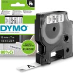 Dymo D1 45013 Nastro per etichette originale per etichettatrice - Testo nero su sfondo bianco - Larghezza 12 mm x 7 metri - S0720530