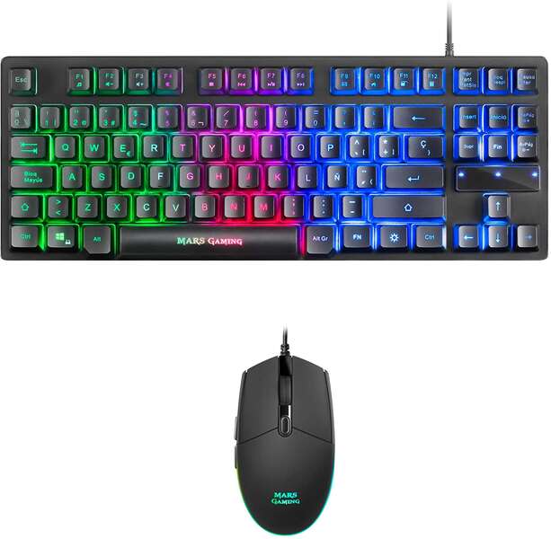 Mars Gaming Pack Tastiera formato TKL + Mouse 3200 dpi 6 pulsanti - Connettività USB - Illuminazione RGB - Antighosting Mars Gaming Pack Tastiera formato TKL + Mouse 3200 dpi 6 pulsanti - Connettività USB - Illuminazione RGB - Antighosting
