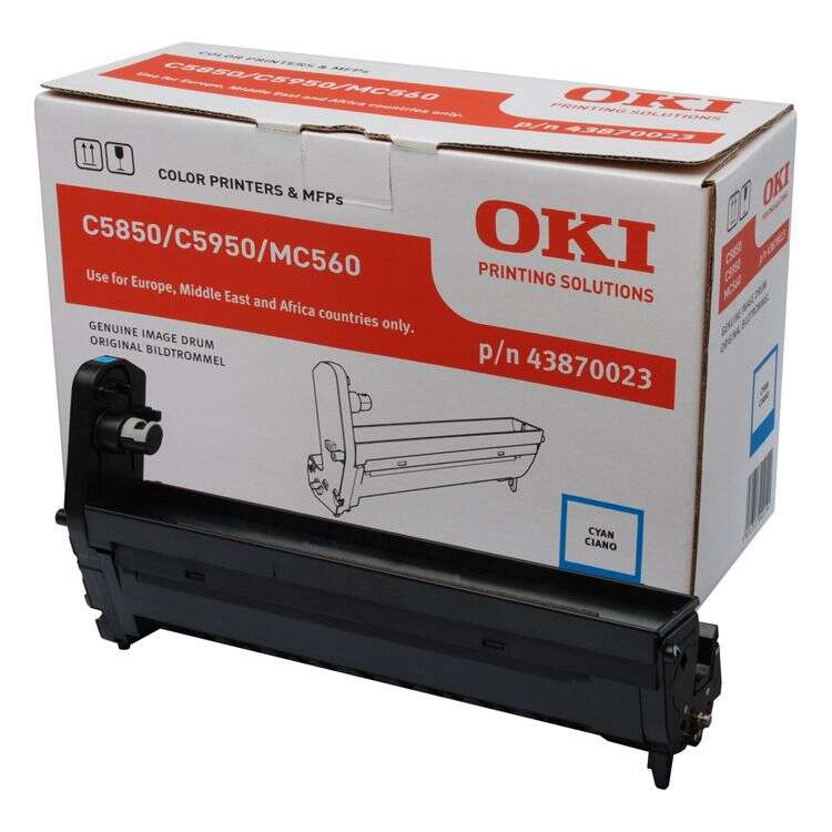 OKI C5850/C5950/MC560 Ciano Tamburo immagine originale - 43870023 (Drum) OKI C5850/C5950/MC560 Ciano Tamburo immagine originale - 43870023 (Drum)