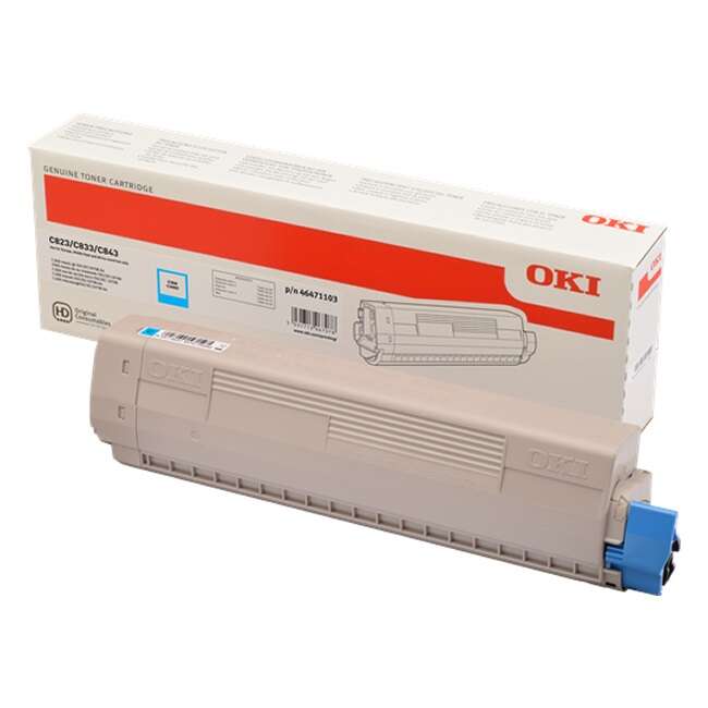 OKI C823/C833/C843 Cartuccia toner originale ciano - 46471103 OKI C823/C833/C843 Cartuccia toner originale ciano - 46471103