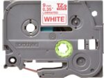 Brother TZe222 Nastro laminato originale per etichette - Testo rosso su sfondo bianco - Larghezza 9 mm x 8 metri
