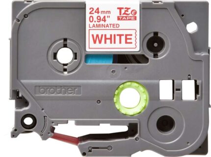 Brother TZe252 Nastro laminato originale per etichette - Testo rosso su sfondo bianco - Larghezza 24 mm x 8 metri