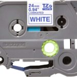 Brother TZe253 Nastro laminato originale per etichette - Testo blu su sfondo bianco - Larghezza 24 mm x 8 metri