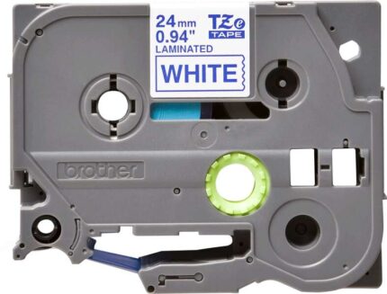 Brother TZe253 Nastro laminato originale per etichette - Testo blu su sfondo bianco - Larghezza 24 mm x 8 metri