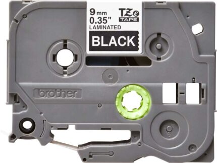 Brother TZe325 Nastro laminato originale per etichette - Testo bianco su sfondo nero - Larghezza 9 mm x 8 metri