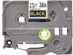 Brother TZe334 Nastro laminato originale per etichette - Testo dorato su sfondo nero - Larghezza 12 mm x 8 metri
