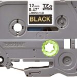 Brother TZe334 Nastro laminato originale per etichette - Testo dorato su sfondo nero - Larghezza 12 mm x 8 metri
