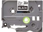 Brother TZe335 Nastro laminato originale per etichette - Testo bianco su sfondo nero - Larghezza 12 mm x 8 metri