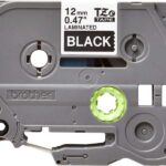 Brother TZe335 Nastro laminato originale per etichette - Testo bianco su sfondo nero - Larghezza 12 mm x 8 metri