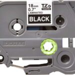 Brother TZe345 Nastro laminato originale per etichette - Testo bianco su sfondo nero - Larghezza 18 mm x 8 metri