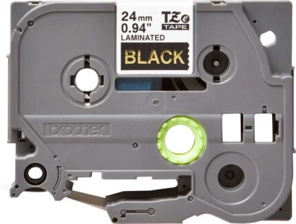 Brother TZe354 Nastro laminato originale per etichette - Testo dorato su sfondo nero - Larghezza 24 mm x 8 metri