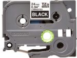 Brother TZe355 Nastro laminato originale per etichette - Testo bianco su sfondo nero - Larghezza 24 mm x 8 metri