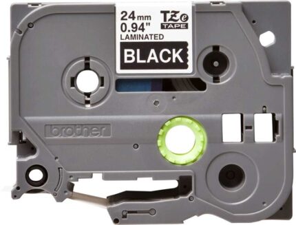 Brother TZe355 Nastro laminato originale per etichette - Testo bianco su sfondo nero - Larghezza 24 mm x 8 metri