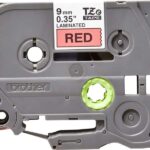 Brother TZe421 Nastro laminato originale per etichette - Testo nero su sfondo rosso - Larghezza 9 mm x 8 metri
