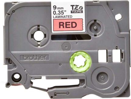 Brother TZe421 Nastro laminato originale per etichette - Testo nero su sfondo rosso - Larghezza 9 mm x 8 metri