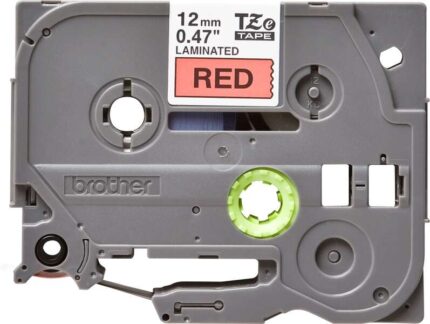 Brother TZe431 Nastro laminato originale per etichette - Testo nero su sfondo rosso - Larghezza 12 mm x 8 metri