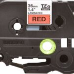 Brother TZe461 Nastro laminato originale per etichette - Testo nero su sfondo rosso - Larghezza 36 mm x 8 metri