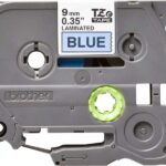 Brother TZe521 Nastro laminato originale per etichette - Testo nero su sfondo blu - Larghezza 9 mm x 8 metri