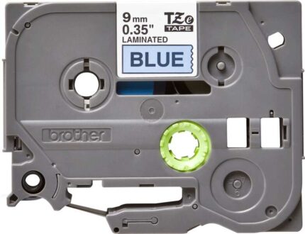 Brother TZe521 Nastro laminato originale per etichette - Testo nero su sfondo blu - Larghezza 9 mm x 8 metri