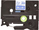 Brother TZe535 Nastro laminato originale per etichette - Testo bianco su sfondo blu - Larghezza 12 mm x 8 metri