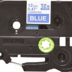 Brother TZe535 Nastro laminato originale per etichette - Testo bianco su sfondo blu - Larghezza 12 mm x 8 metri