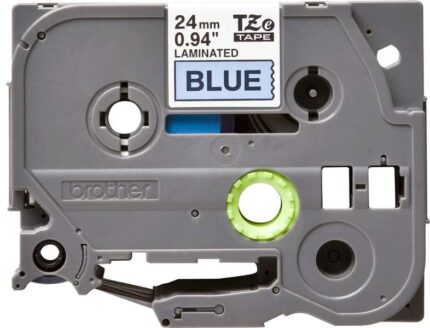Brother TZe555 Nastro laminato originale per etichette - Testo bianco su sfondo blu - Larghezza 24 mm x 8 metri