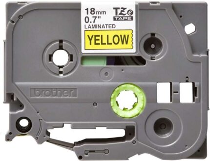 Brother TZe641 Nastro laminato originale per etichette - Testo nero su sfondo giallo - Larghezza 18 mm x 8 metri
