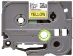 Brother TZe651 Nastro laminato originale per etichette - Testo nero su sfondo giallo - Larghezza 24 mm x 8 metri