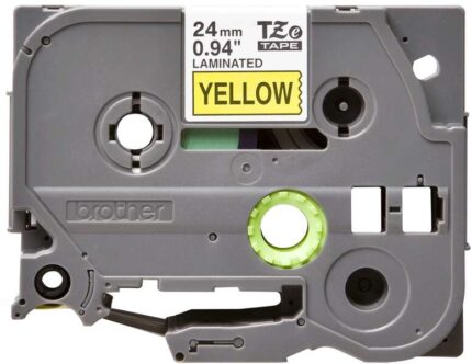 Brother TZe651 Nastro laminato originale per etichette - Testo nero su sfondo giallo - Larghezza 24 mm x 8 metri