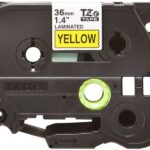 Brother TZe661 Nastro laminato originale per etichette - Testo nero su sfondo giallo - Larghezza 36 mm x 8 metri
