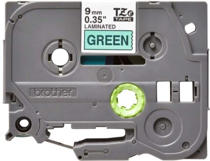 Brother TZe721 Nastro laminato originale per etichette - Testo nero su sfondo verde - Larghezza 9 mm x 8 metri
