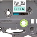 Brother TZe731 Nastro laminato originale per etichette - Testo nero su sfondo verde - Larghezza 12 mm x 8 metri