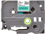 Brother TZe741 Nastro laminato originale per etichette - Testo nero su sfondo verde - Larghezza 18 mm x 8 metri