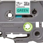 Brother TZe741 Nastro laminato originale per etichette - Testo nero su sfondo verde - Larghezza 18 mm x 8 metri