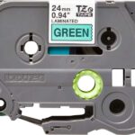 Brother TZe751 Nastro laminato originale per etichette - Testo nero su sfondo verde - Larghezza 24 mm x 8 metri