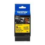 Brother TZeFX621 Nastro laminato flessibile originale per etichette - Testo nero su sfondo giallo - Larghezza 9 mm x 8 metri