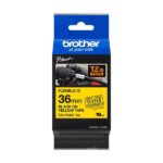 Brother TZeFX661 Nastro laminato flessibile originale per etichette - Testo nero su sfondo giallo - Larghezza 36 mm x 8 metri