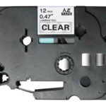 Brother TZe131 Nastro laminato generico per etichette - Testo nero su sfondo trasparente - Larghezza 12 mm x 8 metri
