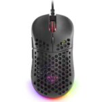Mars Gaming MM55 Mouse da gioco USB 12800 dpi - Carcassa con pannello perforato - 5 pulsanti - Illuminazione RGB Chroma - Per destrimani - Cavo da 1