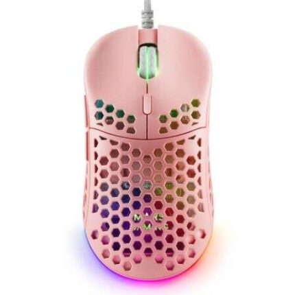 Mars Gaming MM55 Mouse da gioco USB 12800 dpi - Carcassa con pannello perforato - 5 pulsanti - Illuminazione RGB Chroma - Per destrimani - Cavo da 1